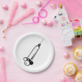 レトロ注射器 ペーパープレート (パーティー)