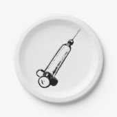 レトロ注射器 ペーパープレート (正面)