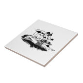 レトロ泳ぐ人 タイル (側面)