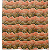 レトロ流 | 波型自然シャワーカーテン シャワーカーテン (正面)