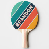 レトロ海はっきりしたレインボーストライプのー（名前） 卓球ラケット (裏面)