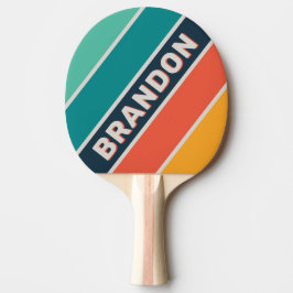 レトロ海はっきりしたレインボーストライプのー（名前） 卓球ラケット