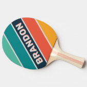 レトロ海はっきりしたレインボーストライプのー（名前） 卓球ラケット (横)