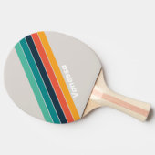 レトロ海ストライプのレインボー名 卓球ラケット (横)