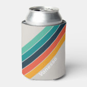 レトロ海ストライプのレインボー名 缶クーラー (缶正面)