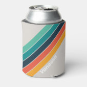 レトロ海ストライプのレインボー名 缶クーラー (缶裏面)