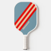 レトロ海ストライプ範囲の名前 ピックルボールラケット (裏面)