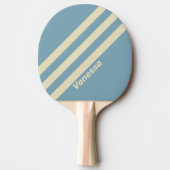 レトロ海ストライプ3つの名前 卓球ラケット (正面)