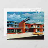 レトロ海ビューモーテルヴィンテージ ポストカード (正面/裏面)