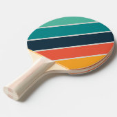 レトロ海レインボーはっきりしたストライプの 卓球ラケット (正面アングル)