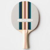 レトロ海レインボーストライプラリー名 卓球ラケット (正面)