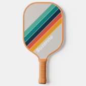 レトロ海レインボー（名前あり） ピックルボールラケット (裏面)