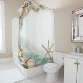 レトロ海上ビーチ場 シャワーカーテン (インサイチュ)