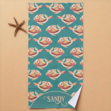 レトロ海岸金魚パターン