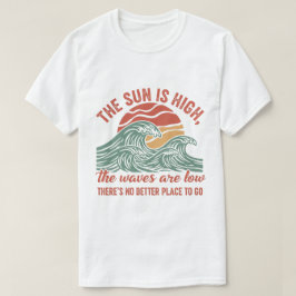 レトロ海波サンセットグラフィック Tシャツ