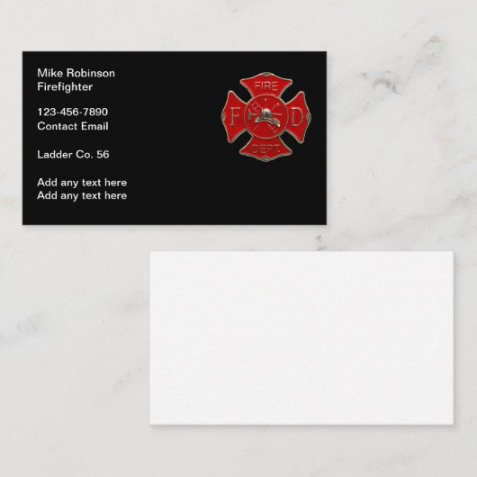 レトロ消防はしご会社の名刺 名刺 (正面/裏面)