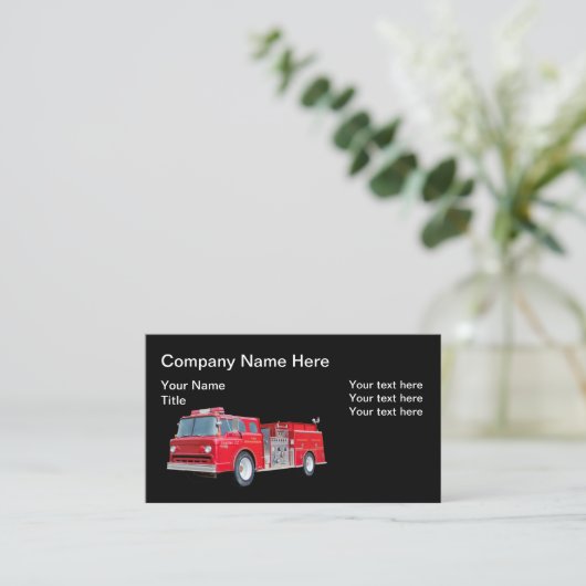 レトロ消防テーマ名刺 名刺 (スタンド正面)