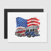 レトロ消防車消防士USA国旗4日 (正面/裏面)