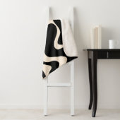 レトロ液スワール抽象芸術パターンブラッククリーム シェルパブランケット (インサイチュ)