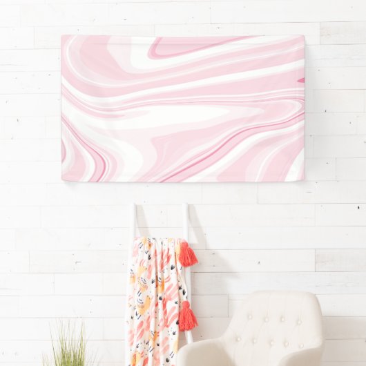 レトロ液体スワールピンク絵画の美学 横断幕 (インサイチュ)
