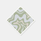 レトロ液体スワール抽象芸術パターンセージ スタンダードカクテルナプキン (角)