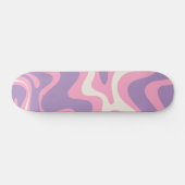 レトロ液体スワールGroovy抽象芸術紫ピンク スケートボード (横)
