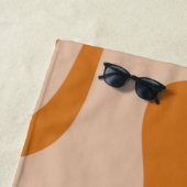 レトロ液体旋回抽象芸術パターンオレンジピンク ビーチタオル (インサイチュ)