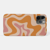 レトロ液体旋回抽象芸術パターンオレンジピンク Case-Mate iPhoneケース (裏面(横))