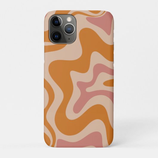 レトロ液体旋回抽象芸術パターンオレンジピンク Case-Mate iPhoneケース (裏)