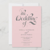 レトロ淡い色のフォトピ結婚ックスクリプトのQrコード 招待状 (正面)