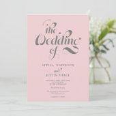 レトロ淡い色のフォトピ結婚ックスクリプトのQrコード 招待状 (スタンド正面)