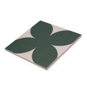 レトロ深いグリーンフローラペタルミッドセンチュリーモダン タイル (側面)