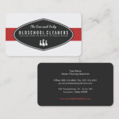 レトロ清掃業赤と白 名刺 (正面/裏面)