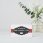 レトロ清掃業赤と白 名刺 (スタンド正面)