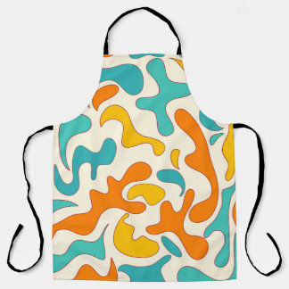 レトロ渦巻き旋回：ヴィンテージフローラルパターン エプロン