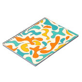 レトロ渦巻き旋回：ヴィンテージフローラルパターン ノートブック (左側)