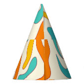 レトロ渦巻き旋回:ヴィンテージフローラルパターン パーティーハット (裏面)