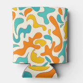 レトロ渦巻き旋回：ヴィンテージフローラルパターン 缶クーラー (裏面)