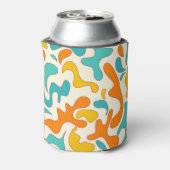 レトロ渦巻き旋回：ヴィンテージフローラルパターン 缶クーラー (缶裏面)