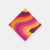 レトロ渦巻き旋回 – 夕日 スタンダードカクテルナプキン (角)