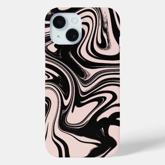 レトロ渦巻き ブラック＆ベージュ Case-Mate iPhoneケース (裏面)