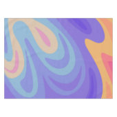 レトロ渦巻き – 紫とオレンジ テーブルクロス (正面(横))