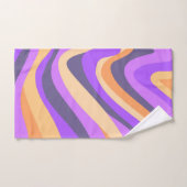 レトロ渦巻き – 紫とオレンジ バスタオルセット (ハンドタオル)