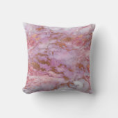 レトロ渦流ピンクローズ金ゴールド枕 クッション (正面)