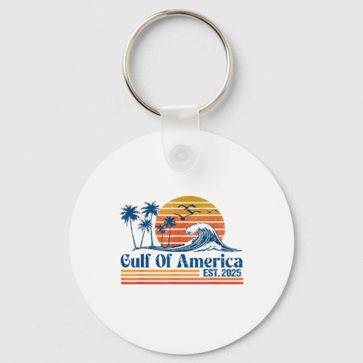 レトロ湾米国アメリカEst 2025アメリカ国旗 キーホルダー (正面)