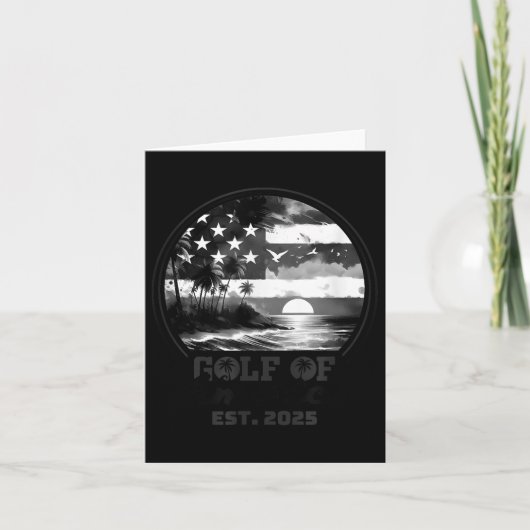 レトロ湾米国アメリカEst 2025アメリカ国旗G カード (正面)
