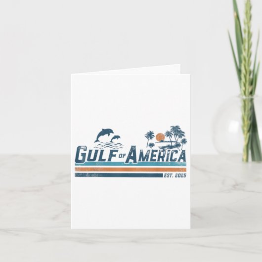 レトロ湾米国アメリカEst 2025アメリカ国旗G カード (正面)