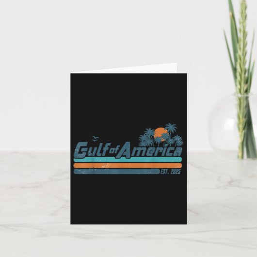 レトロ湾米国アメリカEst 2025アメリカ国旗G カード (正面)