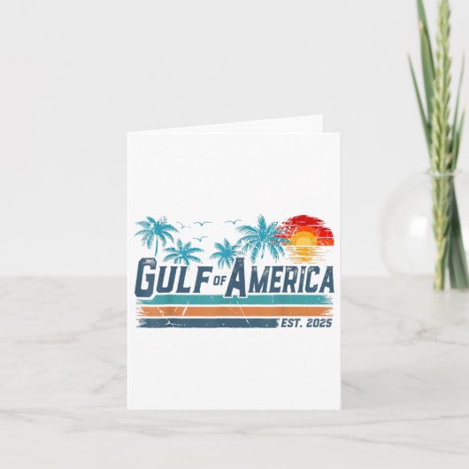 レトロ湾米国アメリカEst 2025アメリカ国旗G カード (正面)