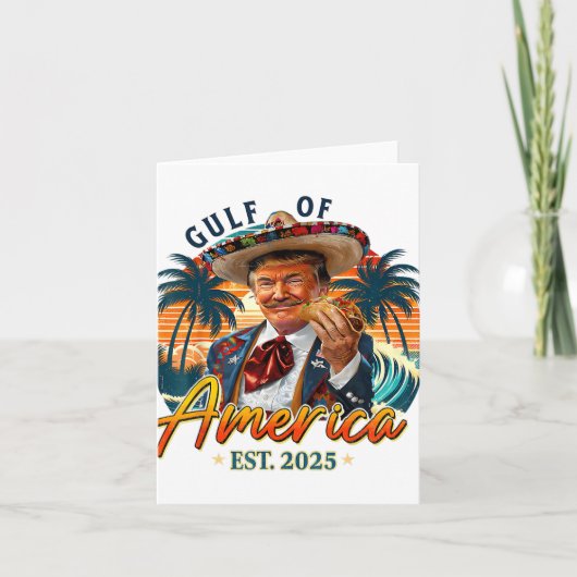 レトロ湾米国アメリカEst 2025アメリカ国旗G カード (正面)